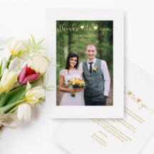 Gracias Boda Golden Heart Whimsical Script