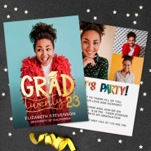 Grad 2023 fiesta de graduación audaz 4 foto dorado