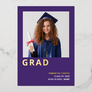Invitación Con Relieve Metalizado Grad 2025 Real Relieve metalizado dorado Invitació