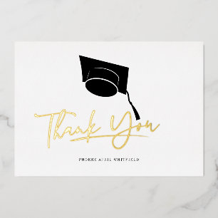 Invitación Con Relieve Metalizado Graduación 2025 Fiesta Graduado Gracias Oro