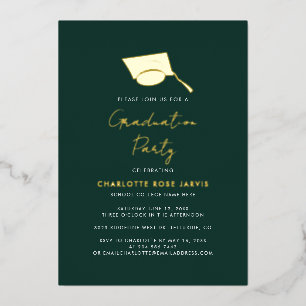 Invitación Con Relieve Metalizado Graduación 2026 Escritura Fiesta de Graduados Dora