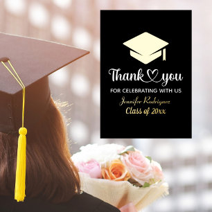 Invitación Con Relieve Metalizado Graduación Cap Gracias A Grad Love Y Gracias