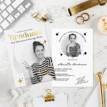 Graduación con brillo en negro y blanco retro