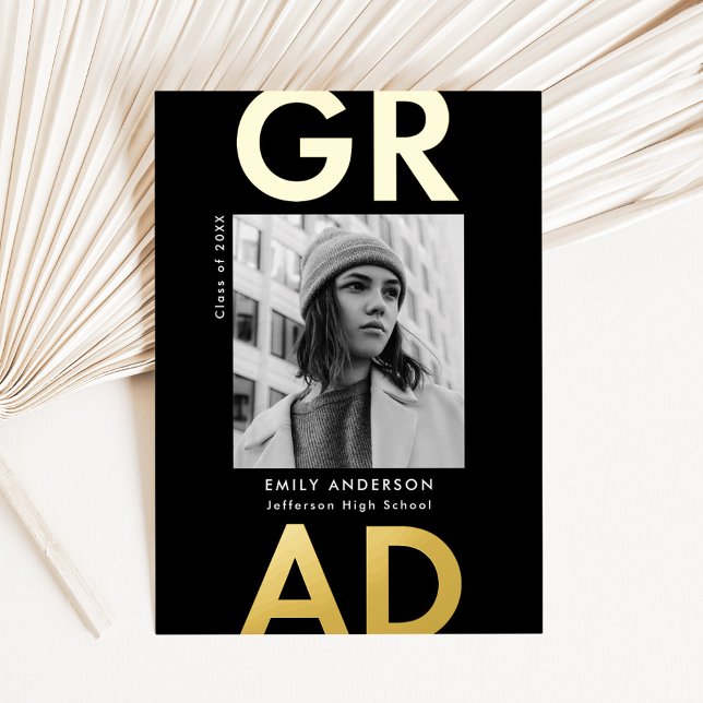 Invitación Con Relieve Metalizado Graduación de fotografías de negrita en negrita en (Subido por el creador)