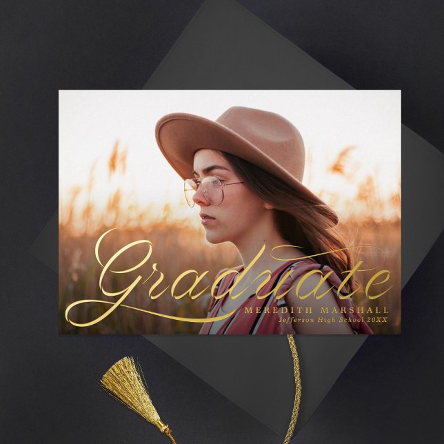 Invitación Con Relieve Metalizado Graduación de fotos clásicas para graduados de cin (Subido por el creador)