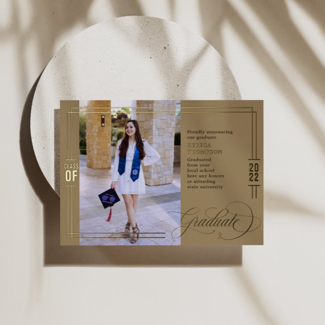 Invitación Con Relieve Metalizado Graduación de guiones clásicos verde y Relieve met (Subido por el creador)