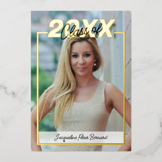 Invitación Con Relieve Metalizado Graduación de la Clase de 2024 Elegante Negro y Do
