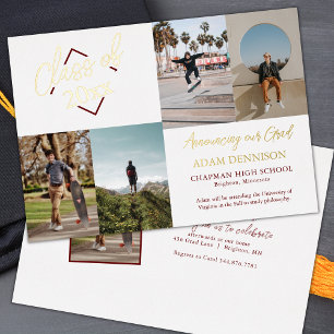 Invitación Con Relieve Metalizado Graduación de la escuela secundaria de fotografía 