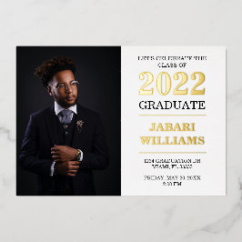 Invitación Con Relieve Metalizado Graduación de la promoción de 20XX, su foto