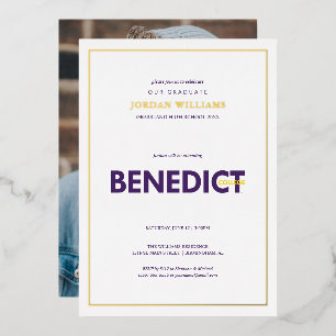 Invitación Con Relieve Metalizado Graduación de la Universidad Benedict