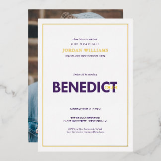 Invitación Con Relieve Metalizado Graduación de la Universidad Benedict