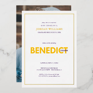 Invitación Con Relieve Metalizado Graduación de la Universidad Benedict