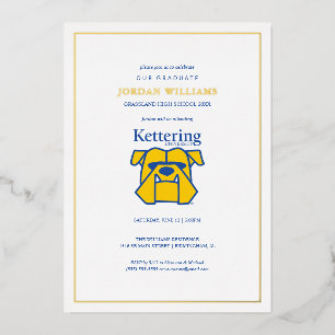 Invitación Con Relieve Metalizado Graduación de la Universidad de Kettering