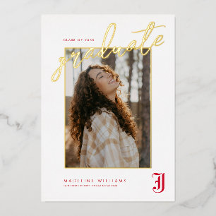 Invitación Con Relieve Metalizado Graduación de la Universidad Estatal de Jacksonvil