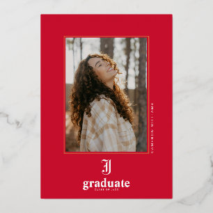 Invitación Con Relieve Metalizado Graduación de la Universidad Estatal de Jacksonvil