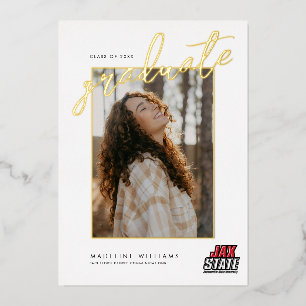 Invitación Con Relieve Metalizado Graduación de la Universidad Estatal de Jacksonvil