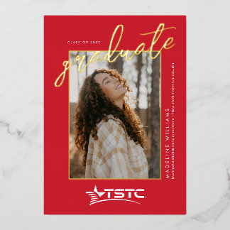 Invitación Con Relieve Metalizado Graduación de la Universidad Técnica Estatal de Te