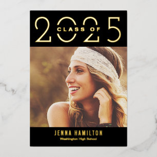 Invitación Con Relieve Metalizado Graduación de Relieve metalizado de Año Feliz Anun