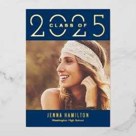 Invitación Con Relieve Metalizado Graduación de Relieve metalizado de Año Feliz Anun