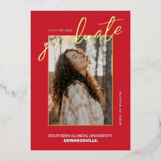 Invitación Con Relieve Metalizado Graduación de SIUE