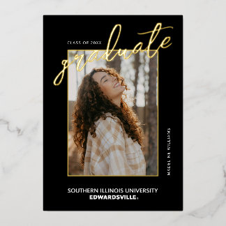 Invitación Con Relieve Metalizado Graduación de SIUE