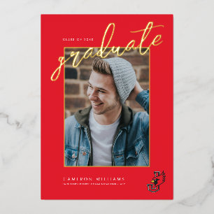 Invitación Con Relieve Metalizado Graduación de William Jewell