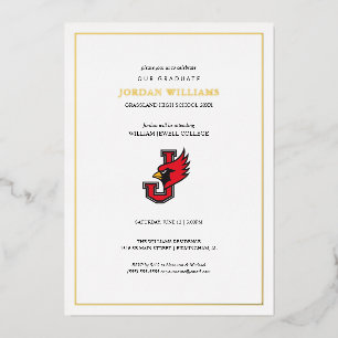 Invitación Con Relieve Metalizado Graduación de William Jewell