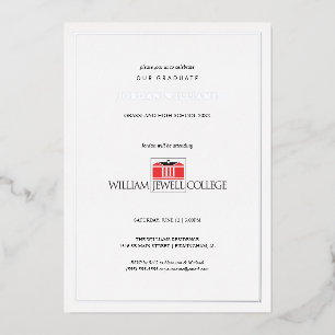 Invitación Con Relieve Metalizado Graduación de William Jewell