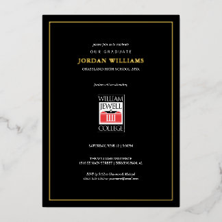Invitación Con Relieve Metalizado Graduación de William Jewell