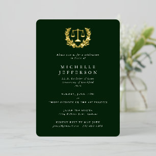 Invitación Con Relieve Metalizado Graduación en la Facultad de Derecho/Calificacione