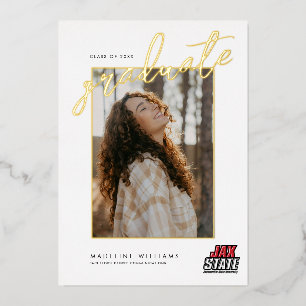 Invitación Con Relieve Metalizado Graduación en la Universidad Estatal de Jacksonvil