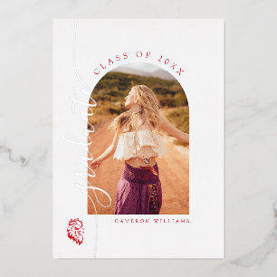 Invitación Con Relieve Metalizado Graduación en la Universidad Estatal de Jacksonvil