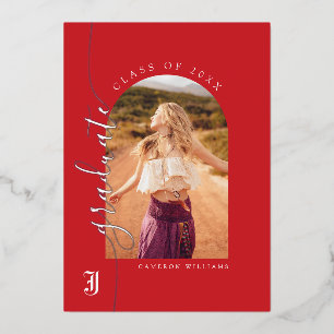 Invitación Con Relieve Metalizado Graduación en la Universidad Estatal de Jacksonvil