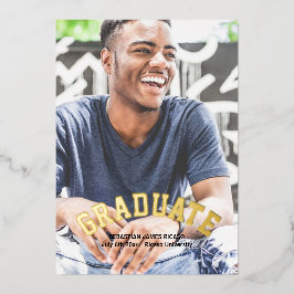 Invitación Con Relieve Metalizado Graduación Masculina moderna personalizada