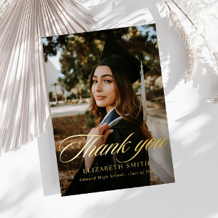 Invitación Con Relieve Metalizado Graduación minimalista de guiones de 2 fotos 2024