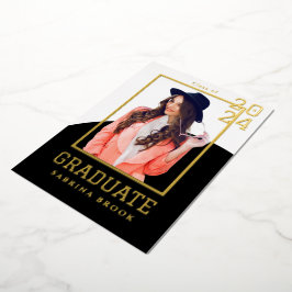 Invitación Con Relieve Metalizado Graduación moderna de fotografía