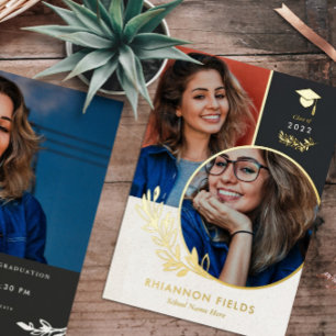 Invitación Con Relieve Metalizado Graduado de fotografías de la vegetación dorada