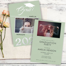 Graduado Verde Moderno 2 Plata De Posgrado