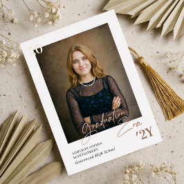 Invitación Con Relieve Metalizado Graduation Era Minimal Graduate Photo Announcement