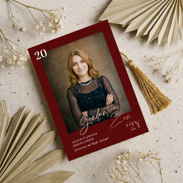 Invitación Con Relieve Metalizado Graduation Era Minimal Graduate Photo Announcement