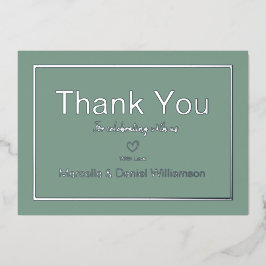 Invitación Con Relieve Metalizado Gray Simple Boda Minimalista Gracias