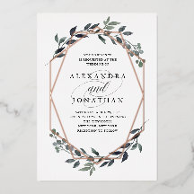 Greenery Geo Blanco | Boda Rosa Dorada