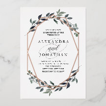 Greenery Geo White | Rosa Boda de oro