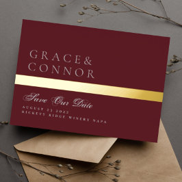 Invitación Con Relieve Metalizado Gris Granate Rojo Burdeos Dorado Raya Salva La Fec