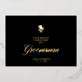 Invitación Con Relieve Metalizado Groomsman Funny Wedding Minimalist Proposal Card