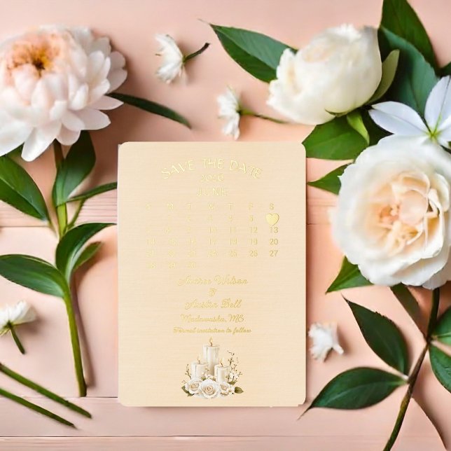 Invitación Con Relieve Metalizado Guardar la fecha de la boda de junio de 2026 (Subido por el creador)