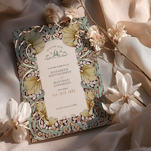 Invitación Con Relieve Metalizado Guardar la fecha Polvoriento azul impernel Vintage