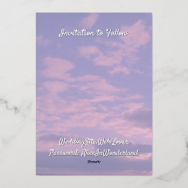 Invitación Con Relieve Metalizado Guardar la Fecha: Tema Amante de las Nubes Soñador