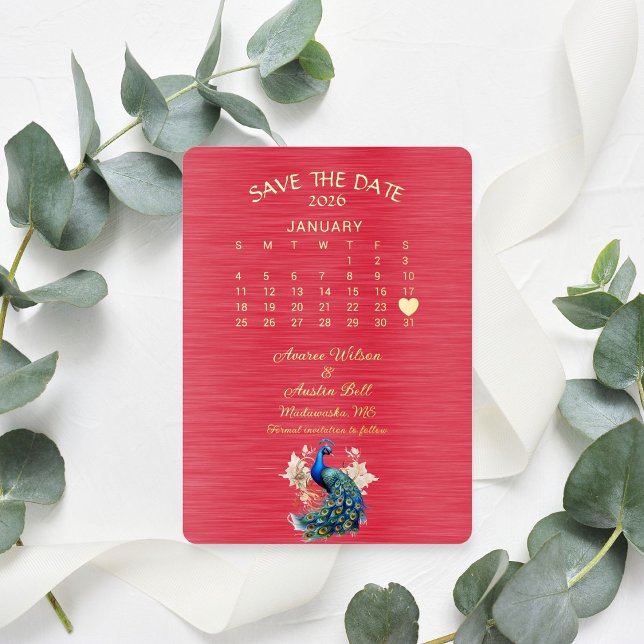 Invitación Con Relieve Metalizado Guarde la fecha de la boda de enero de 2026 (Subido por el creador)