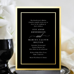 Invitación Con Relieve Metalizado Guión blanco formal clásico Boda de tramas de or